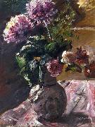Lovis Corinth Chrysanthemums and Roses in a oil painting artist